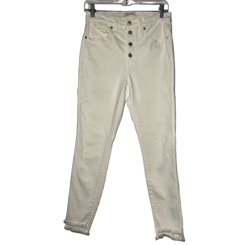 Madewell Women's White High Rise Cropped Button fly Jeans Size 27" - Picture 2 of 14